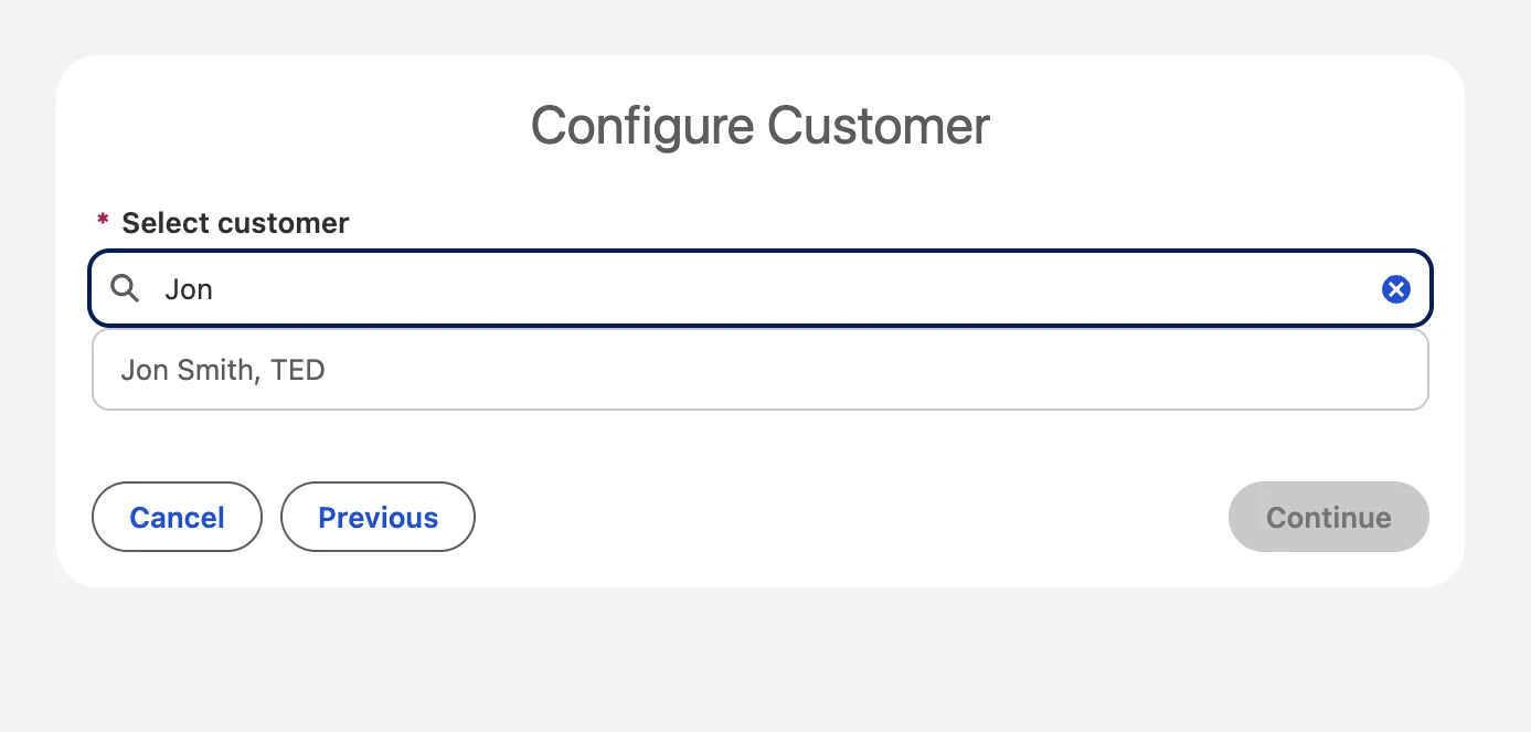 Setup Recurring Payment, choosing the customer