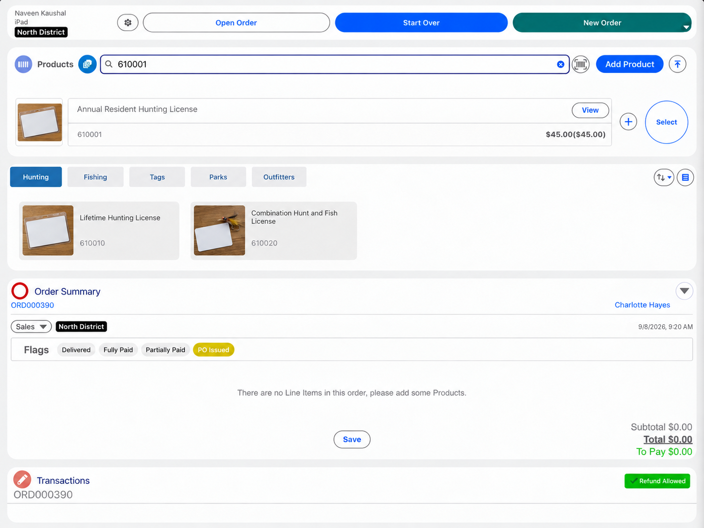 Opening the applicant's record and finding the licence in Eposly