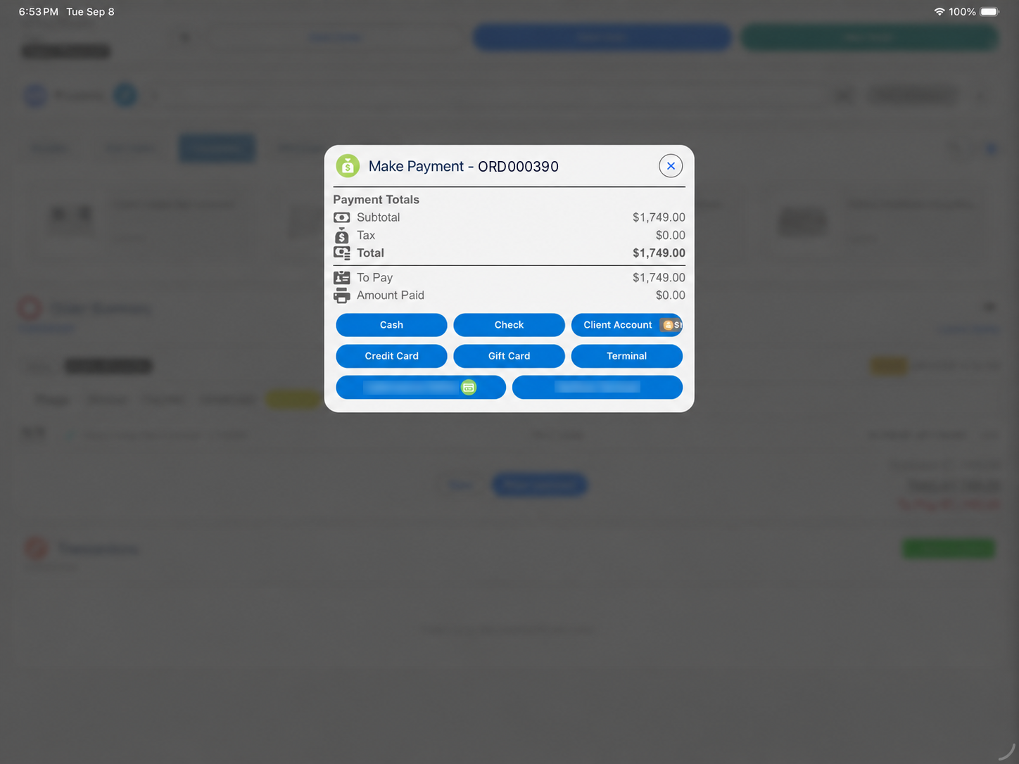 Taking a deposit at the payment step in Eposly